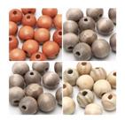 Contas Bola de Madeira 20mm com Furo 20 unidades