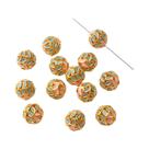 Contas Redondas Coloridas De Cloisonné Em Liga Esmaltada Para Acessórios De Joias DIY, Pulseiras E