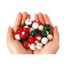 Contas Redondas De Madeira De Natal, Madeira Natural De Pinheiro, Tamanhos E Quantidades Aleatórias,