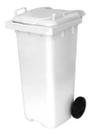 Conteiner Lixeira Plastica 120l Contentor Com Rodas Branco