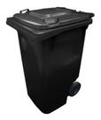Conteiner Lixeira Plastica 120l Contentor Com Rodas Preto