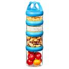 Contenedores apilables SELEWARE para almacenamiento de alimentos, 4 frascos de 31 oz, azul