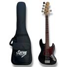 Contrabaixo Jazz Bass Seven 5 Cordas Sjb 57 BK Preto Com Bag