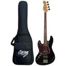 Contrabaixo Jazz Bass Seven Canhoto SJB 47 LH BK Com Bag