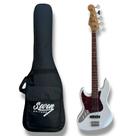 Contrabaixo Jazz Bass Seven Canhoto Sjb 47 LH WH Branco Com Bag