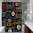Controlador de jogo Shower Curtain Cartoon à prova d'água