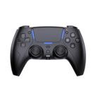 Controlador de jogos sem fio LED JDDWIN para PS5/PC/Android/iOS/Mac/Steam Deck, efeito Hall, áudio Bluetooth, Marco, Turbo, vibração dupla, gamepad de controle de movimento de 6 eixos com alto-falante (preto)