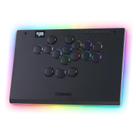 Controlador Haute42 Leverless para jogos de arcade: modelo M Ultra Large e Slim em liga de alumínio - Interruptores de baixo perfil de cristal de 16 teclas - Controlador RGB personalizado e luz de fundo ambiente sem alavanca para PC/PS4/PS3/Switch/Xbox