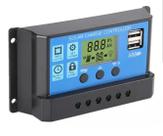 Controlador Regulador de carga p/ Placa solar painel 12v/24v 30a c USB