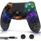 Controlador sem fio CHENGDAO para PS4 com luz RGB preta