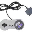 Controle Compatível 16 Bits Clássico com Fio 8 Botões Retrô Cor Cinza
