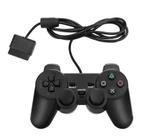 Controle Compativel Com Play 2 Com Fio Ps2 Manete Sem Fio Cor Preto TEC