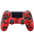Controle Compatível para PS4 Compatível Joystick Ps4 Pc Camuflado Sem Fio Vermelho