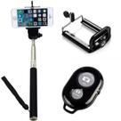 Controle Remoto Bluetooth AB Shutter com Bastão de Selfie Monopod para Vlogs Controle Remoto Bluetooth AB Shutter com Bastão de Selfie Monopod para Vlogs