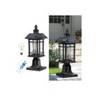 Controle remoto de vidro semeado preto Solar Post Light Emliviar 16" Controle remoto de vidro semeado preto Solar Post Light Emliviar 16"