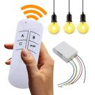 Controle Remoto Interruptor Portátil de Lâmpadas 03 Canais Iluminação Longo Alcance