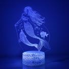 Controle remoto Night Light Mermaid 3D LED colorido 5V