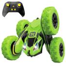 Controle remoto RC Stunt Cars Threeking de dupla face verde