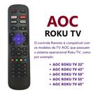 Controle Remoto Smart Tv AOC Roku Tv Netflix Deezer Le-7246 / Sky-9091