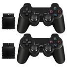 Controle sem fio ADHJIE para PS2, kit com 2 unidades e vibração dupla
