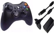 Controle X Box 360 Sem Fio Bateria Recarregável - For