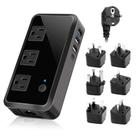 Conversor de tensão ALPHINO 2300W 220V a 110V com USB preto