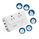 Conversor de tensão Ceptics Travel -200W 220V a 110V com USB