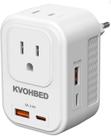 Conversor de tensão KVOHBED dos EUA para a Europa 220V a 110V com USB