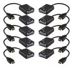 Conversor Hdmi x Vga com Audio P2 Kit 10 peças