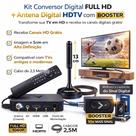Conversor TV Digital Completo DTV9000 Full HD Antena Interna Booster HDMI, USB Gravador