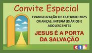 Convite Informativo para Evento: Evangelização de Crianças, Intermediários e Adolescentes - Março 2025 - 50 Unidades