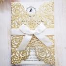 Convites de casamento FASTERCY Laser Cut 20 unidades em ouro champanhe Convites de casamento FASTERCY Laser Cut 20 unidades em ouro champanhe