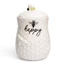 Cookie Jar Young's Inc. Ceramic Bee 12,7 x 12,7 x 17,8 cm branca