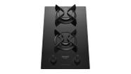 Cooktop 2 Bocas Dako Supreme a Gás Mega Chama Vidro Temperado Preto Bivolt