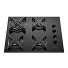 Cooktop 4 Bocas a Gás Dako Supreme com Queimador Tripla Chama e Mesa de Vidro Temperado Preto Bivolt Cooktop 4 Bocas a Gás Dako Supreme com Queimador Tripla Chama e Mesa de Vidro Temperado Preto Bivolt