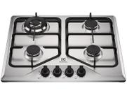 Cooktop 4 Bocas a Gás Electrolux Inox Experience Multi Chama e Grade Ferro Fundido (KE4XC)