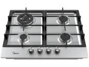 Cooktop 4 Bocas a Gás Inox com Grade de Ferro Fundido Midea