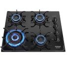 Cooktop 4 Bocas à Gás Itamaster Fogão Vidro Tripla Chama Bivolt Preto 127V/220V
