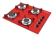 Cooktop 4 Bocas Chamalux Ultra Chama Bivolt Trempe de Chapa Vermelho