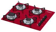Cooktop 4 bocas Chamalux ultra chama Bivolt Vermelho / GN