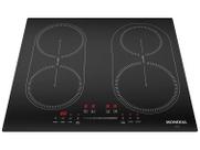 Cooktop 4 Bocas Indução Mondial Mesa de Vidro Preto Touch Timer Acendimento Automático CTI-03