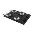 Cooktop 4 Bocas Terim Vidro Preto Com 6 Apoios Preto Bivolt