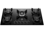 Cooktop 5 Bocas a Gás GLP Electrolux Mesa de Vidro Multi Chama Preto Acendimento Automático Experience KE5GC