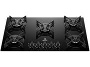 Cooktop 5 Bocas a Gás GLP Electrolux Mesa de Vidro Preto Acendimento Automático Efficient KE5GR