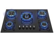 Cooktop 5 Bocas a Gás GLP Mondial Mesa de Vidro Preto Tripla Chama CTG-03