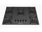 Cooktop 5 Bocas Atlas Preto a Gás GLP - Agile Glass