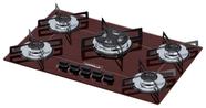 Cooktop 5 bocas Chamalux tripla chama Bivolt Marrom