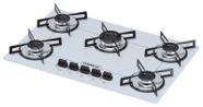 Cooktop 5 bocas Chamalux ultra chama Bivolt Branco / GN