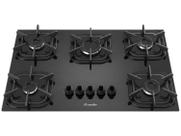 Cooktop 5 bocas Mueller Ultra Chama Mesa Vidro Preto Bivolt