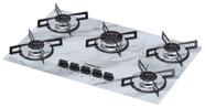 Cooktop 5 bocas ultra chama marmore branco